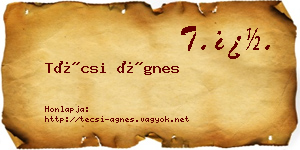 Técsi Ágnes névjegykártya